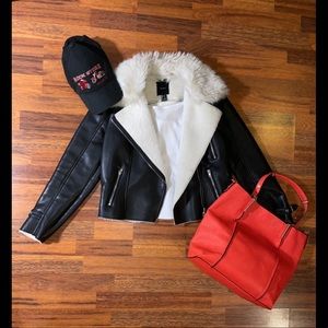Sexy Sherpa Leather Jacket